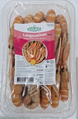 Langoustines cuites Premier : photo du produit rappelé le 21/12/2022