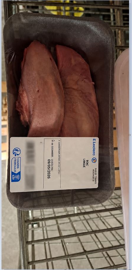 Langue de porc Leclerc Langon : photo du produit rappelé le 21/05/2026