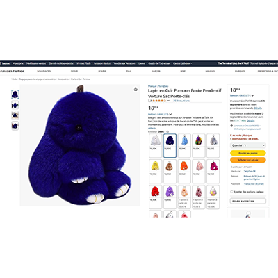 Lapin en cuir pompon boule pendentif voiture sac porte-clés porte-clés : photo du produit rappelé le 12/06/2026