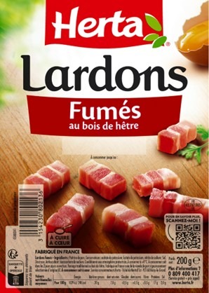 Lardons fumés Herta : photo 2 sur 2 du produit rappelé le 06/05/2026