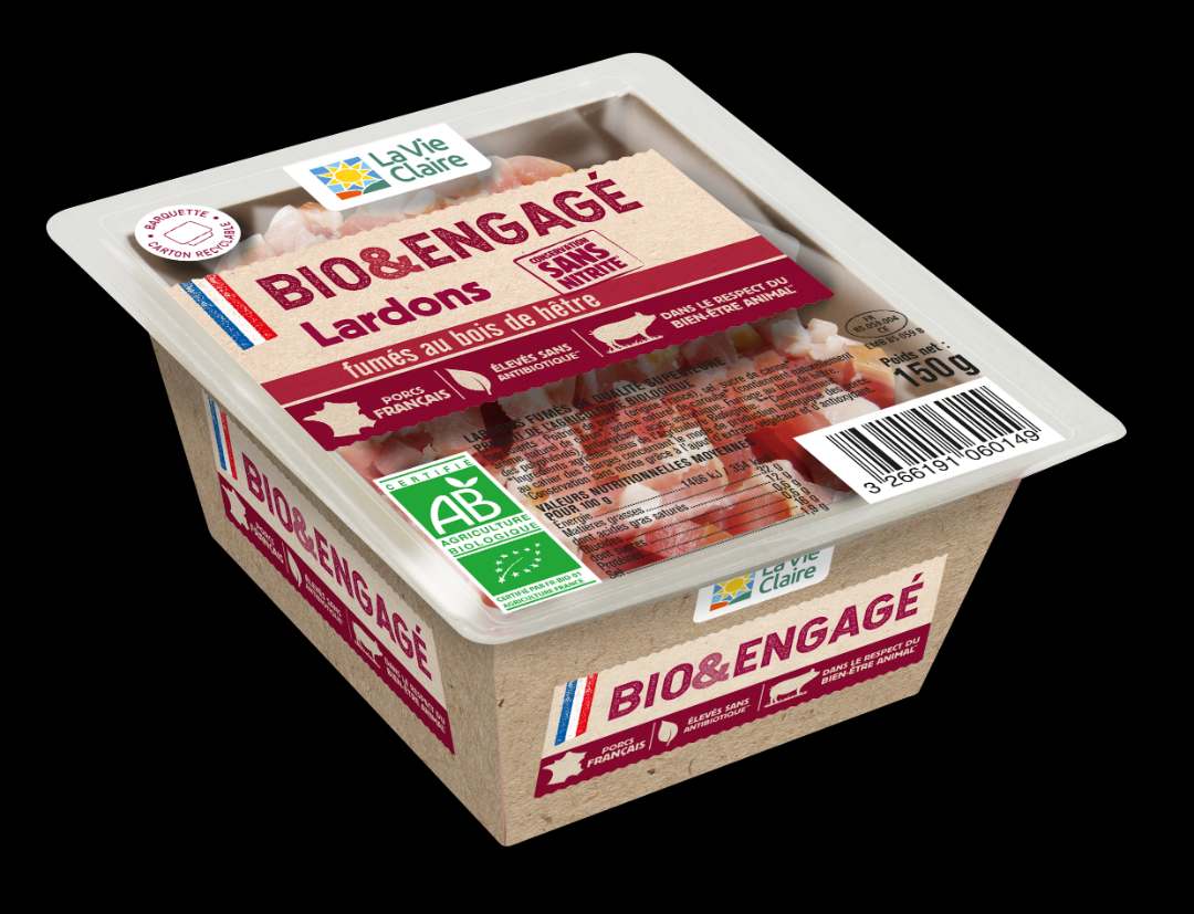 Lardons sans nitrite 150g La Vie Claire : photo du produit rappelé le 12/08/2022