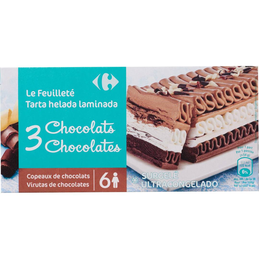 Le feuilleté 3 chocolats Carrefour : photo du produit rappelé le 01/02/2022