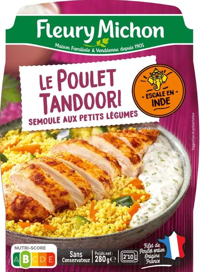Le poulet tandoori, semoule aux petits légumes Fleury Michon : photo du produit rappelé le 02/07/2021