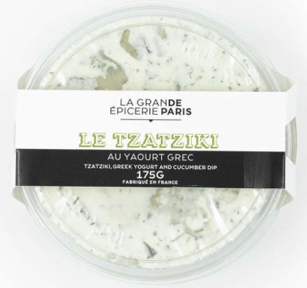 Le tzatziki au yaourt grec La Grande Epicerie de Paris : photo du produit rappelé le 12/01/2022