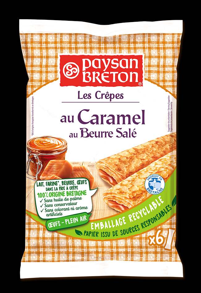 Les crêpes au caramel au beurre salé - diffusion dom tom Paysan Breton : photo du produit rappelé le 03/09/2021