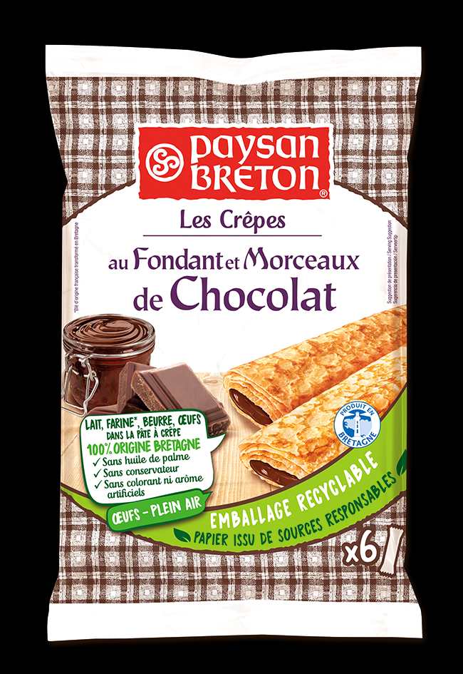Les crêpes au fondant et morceaux de chocolat - diffusion dom Paysan Breton : photo du produit rappelé le 03/09/2021