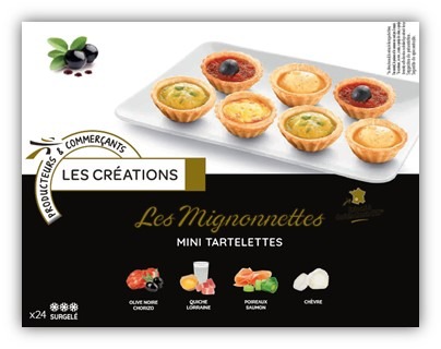Les mignonettes - 24 mini tartelettes 300g - surgelé Les Creations : photo du produit rappelé le 02/06/2021