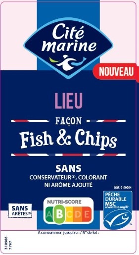 Lieu façon fish and chips 200g Cité Marine : photo du produit rappelé le 05/08/2025