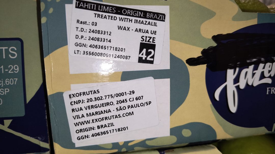 Lime tahiti bresil Fazenda : photo 2 sur 2 du produit rappelé le 10/10/2024