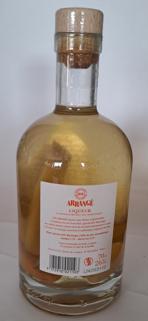 Liqueur au rhum mangue abricot 26° Hse Arrangé : photo du produit rappelé le 07/03/2025
