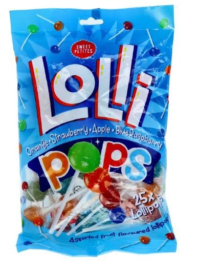Lolli pops sucettes x25 250g Sweet Petites : photo du produit rappelé le 17/06/2024