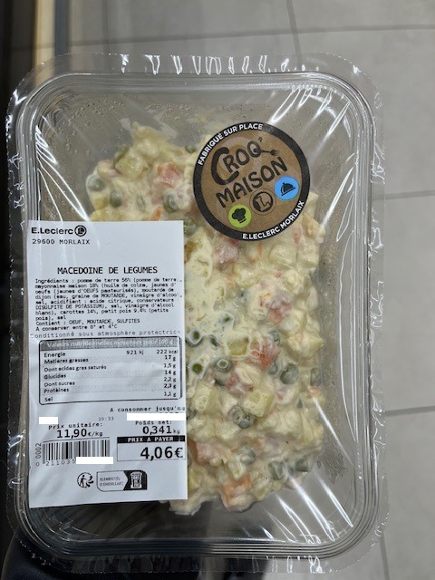 Macédoine de légumes E.Leclerc Morlaix : photo du produit rappelé le 14/02/2025