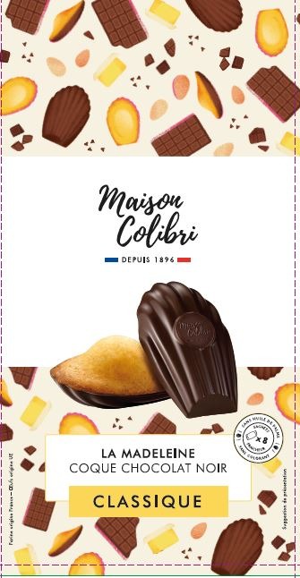 Madeleine coque chocolat noir classique et madeleine Maison Colibri : photo du produit rappelé le 02/11/2021