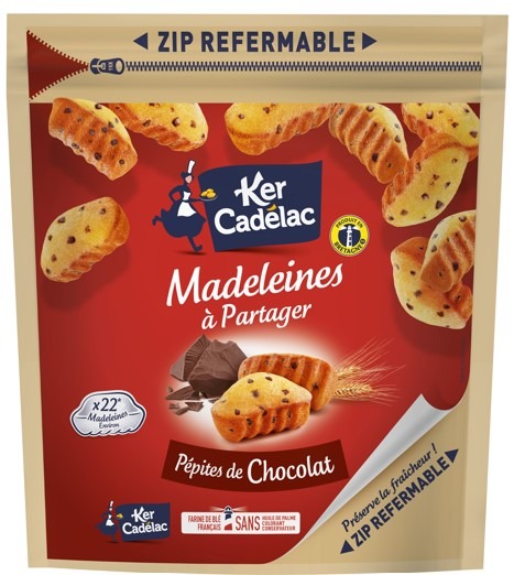 Madeleines à partager pépites de chocolat Ker Cadelac : photo du produit rappelé le 04/09/2023