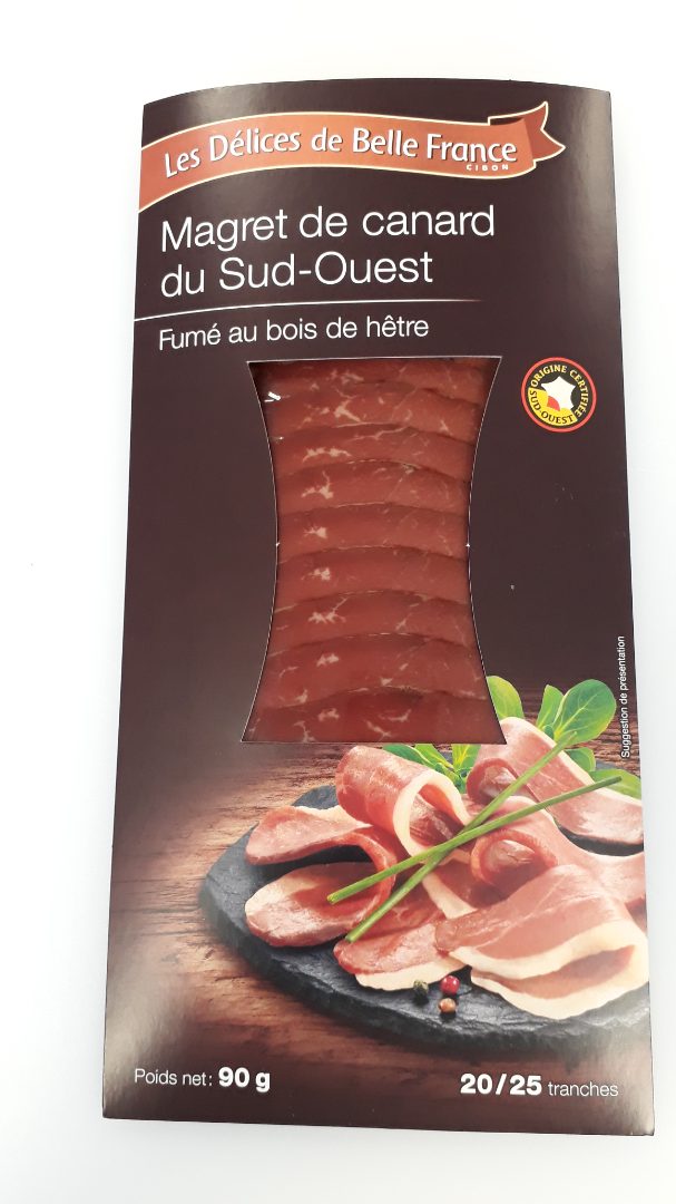 Magret fumé du sud ouest tranché 90g Belle France : photo du produit rappelé le 22/01/2026