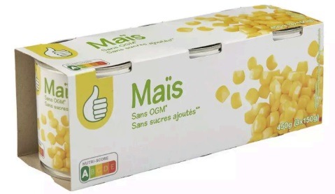 Maïs doux en grains : photo du produit rappelé le 29/04/2025