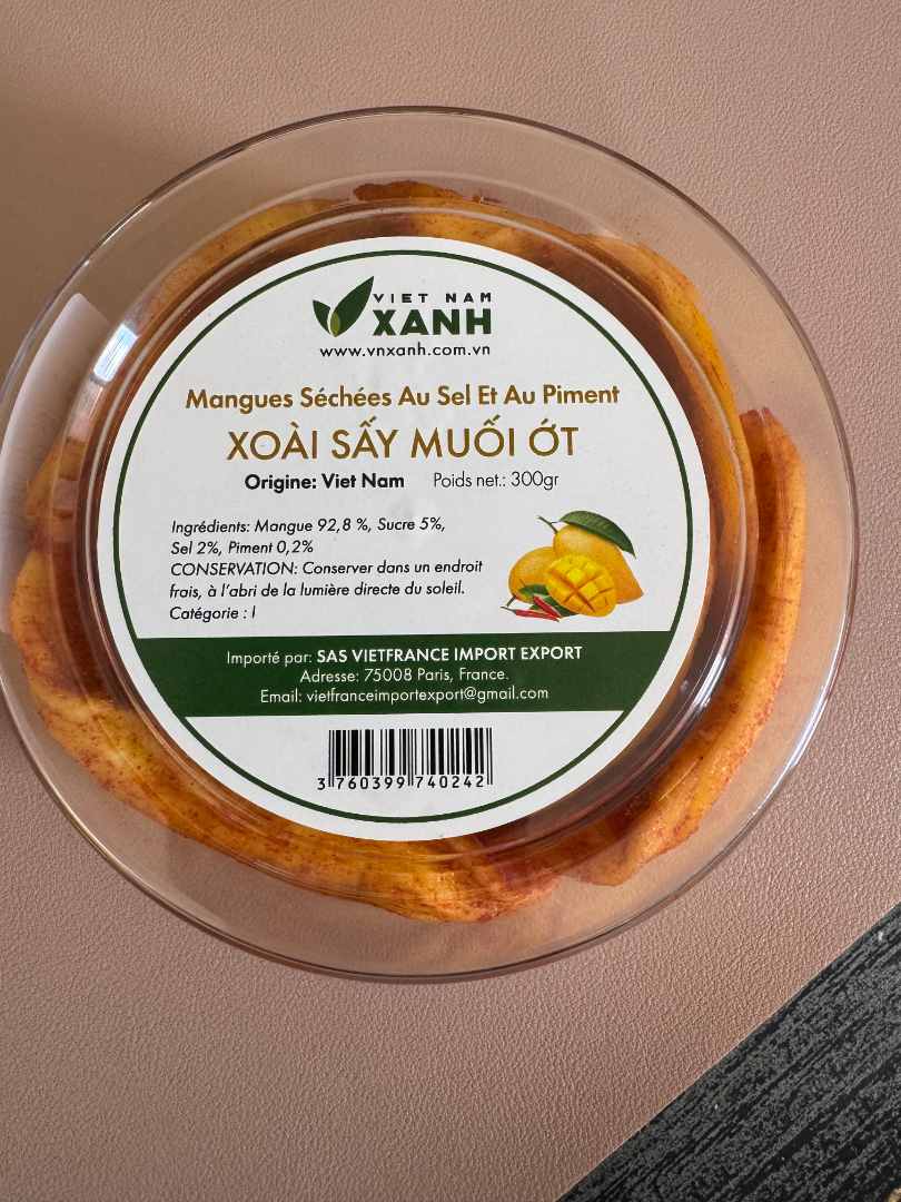 Mangue séchée au sel et au piment Vietnam Xanh : photo du produit rappelé le 02/06/2026