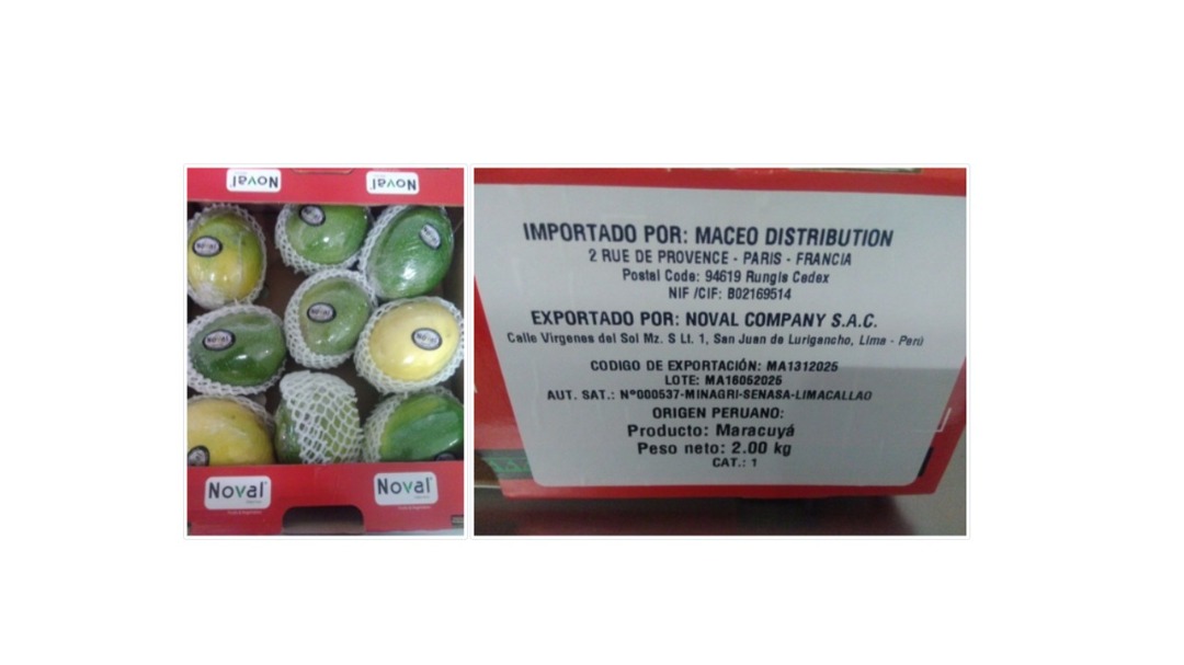 Maracuja origine pérou Noval : photo du produit rappelé le 16/06/2025