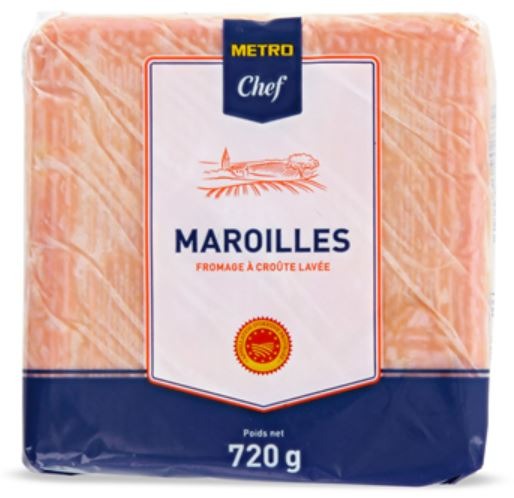 Maroilles AOP 720g Metro chef : photo du produit rappelé le 27/02/2024