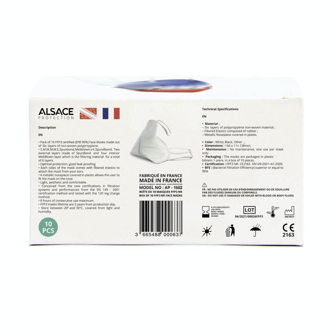 Masque ffp3 nr Alsace Protection : photo 2 sur 2 du produit rappelé le 02/05/2022