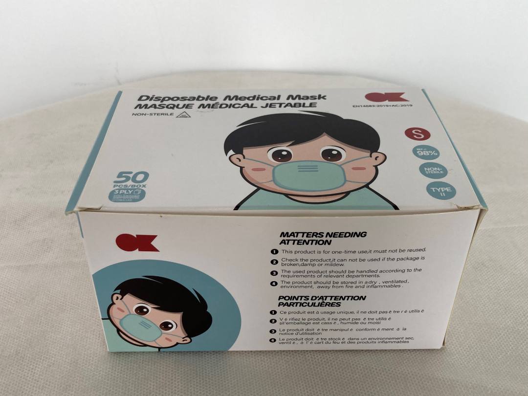 Masque médical jetable enfants Ok : photo du produit rappelé le 07/06/2021