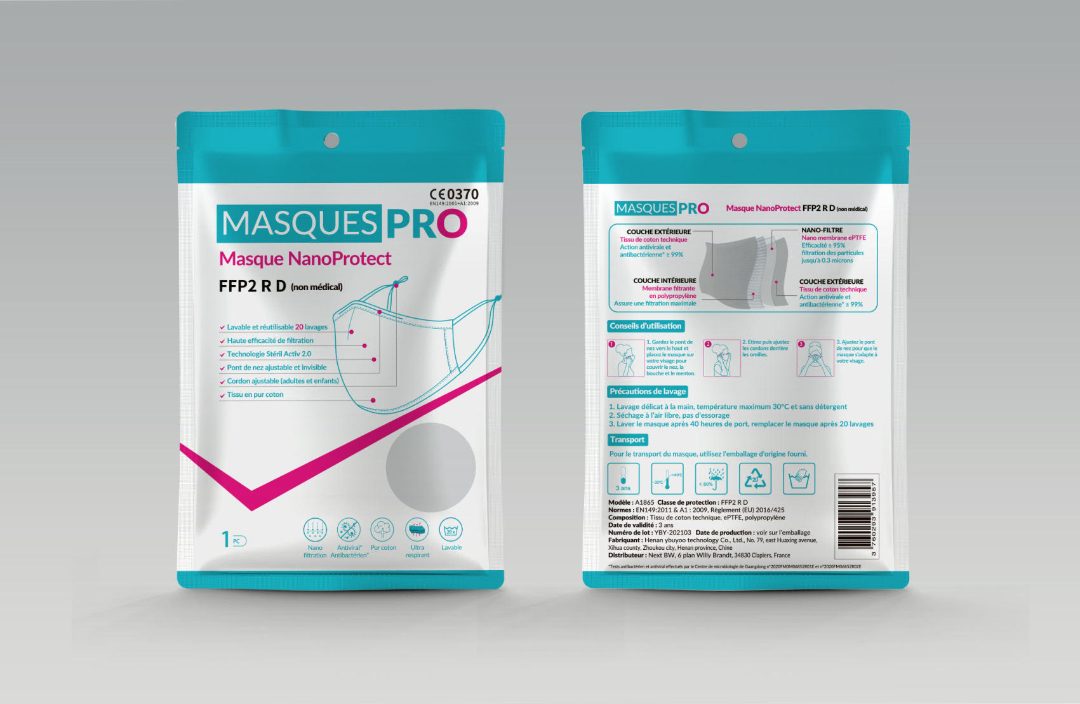 Masque nanoprotect Masques Pro : photo du produit rappelé le 08/07/2022