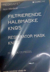 Masques de protection kn95 Careline Medisafe : photo du produit rappelé le 26/03/2021
