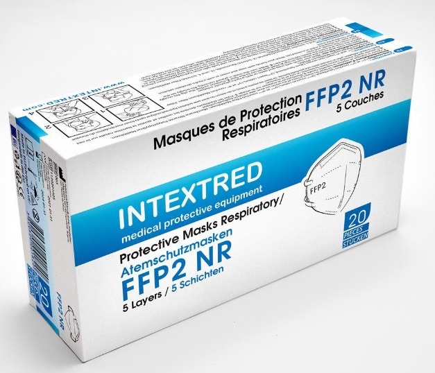 Masques ffp2 x20 Intextred : photo du produit rappelé le 18/06/2021