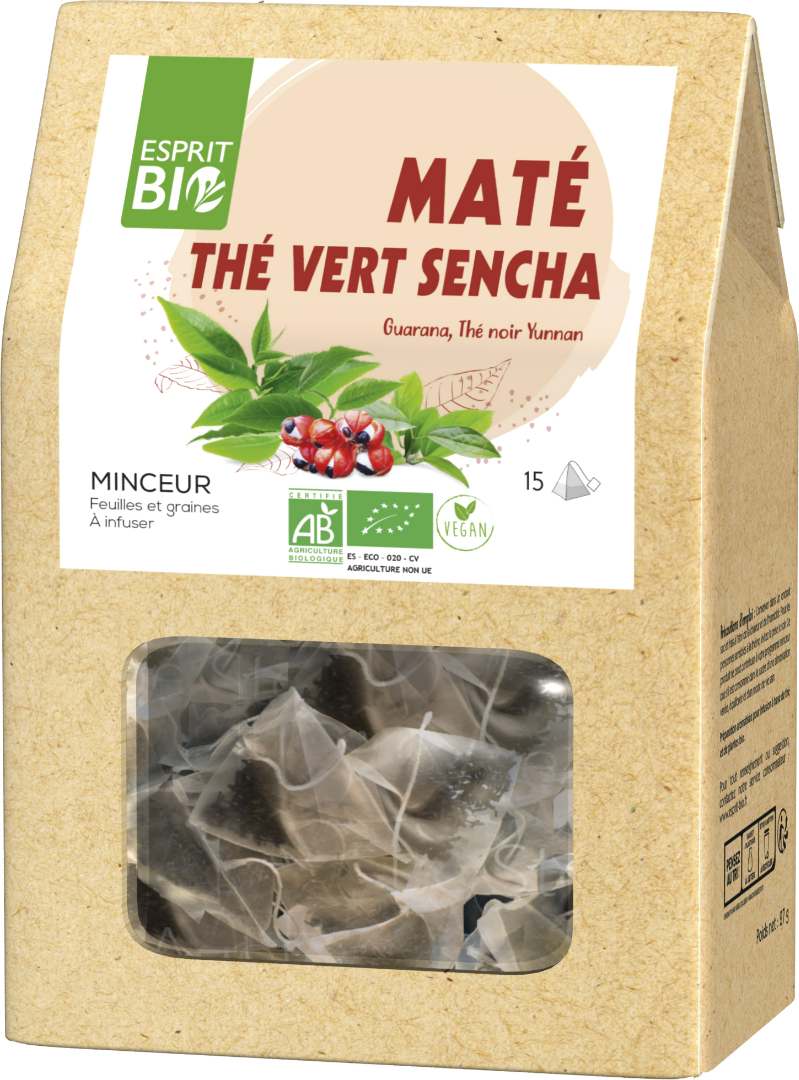 Maté thé vert sencha à infuser bio Esprit BIO : photo du produit rappelé le 18/10/2021