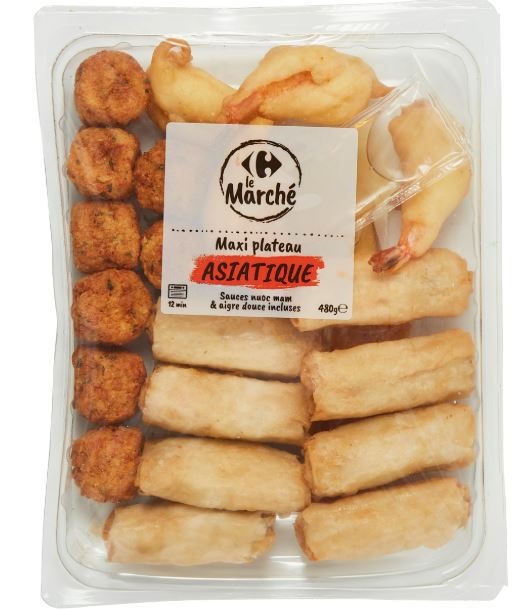 Maxi plateau asiatique 480g Carrefour le Marché : photo du produit rappelé le 12/02/2025