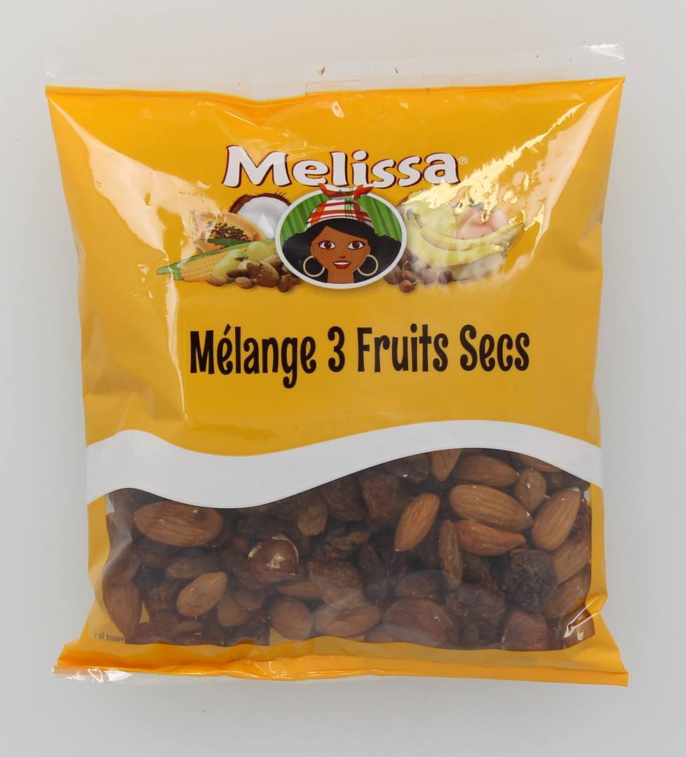 Mélange 3 fruits secs Melissa : photo du produit rappelé le 24/01/2025
