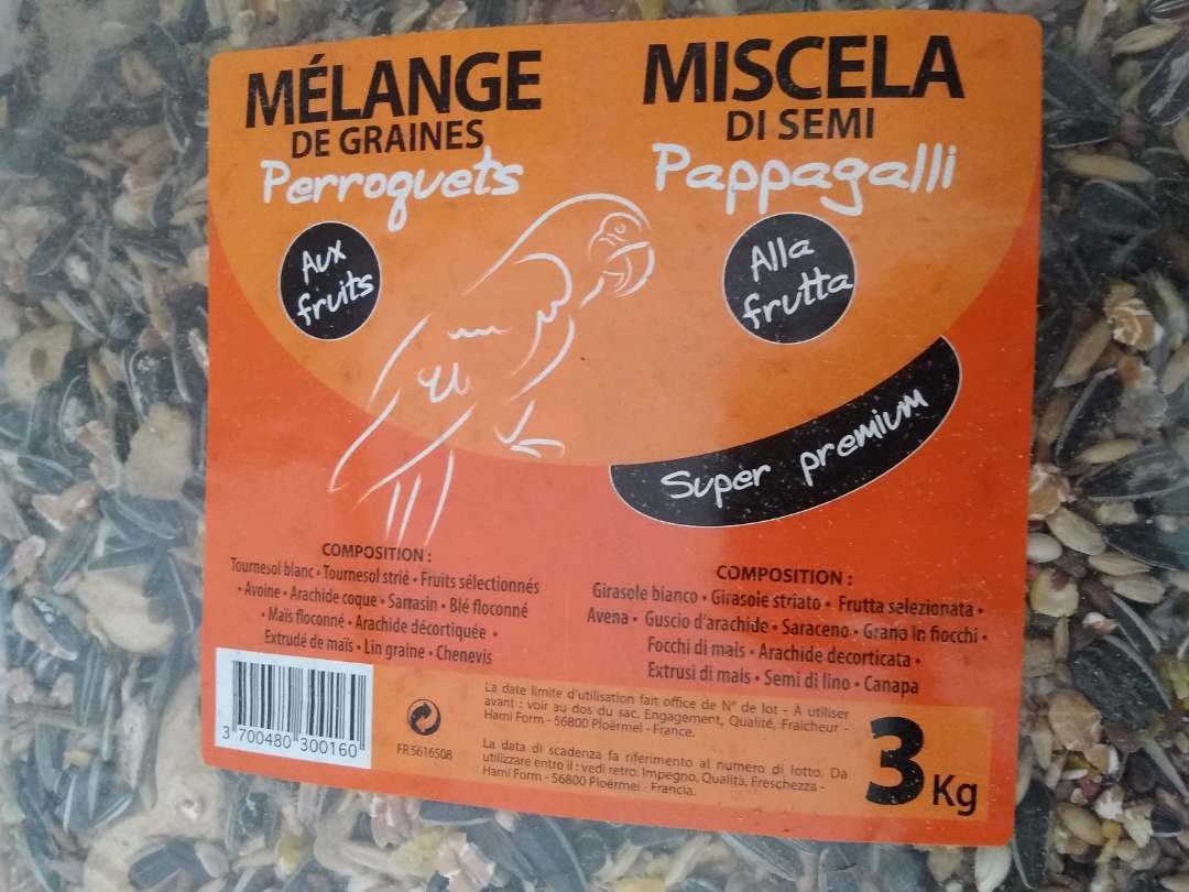 Mélange de graines pour perroquets Hami Form : photo du produit rappelé le 14/09/2021