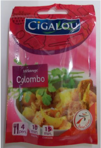 Melange poulet colombo 25g Cigalou : photo du produit rappelé le 22/04/2021
