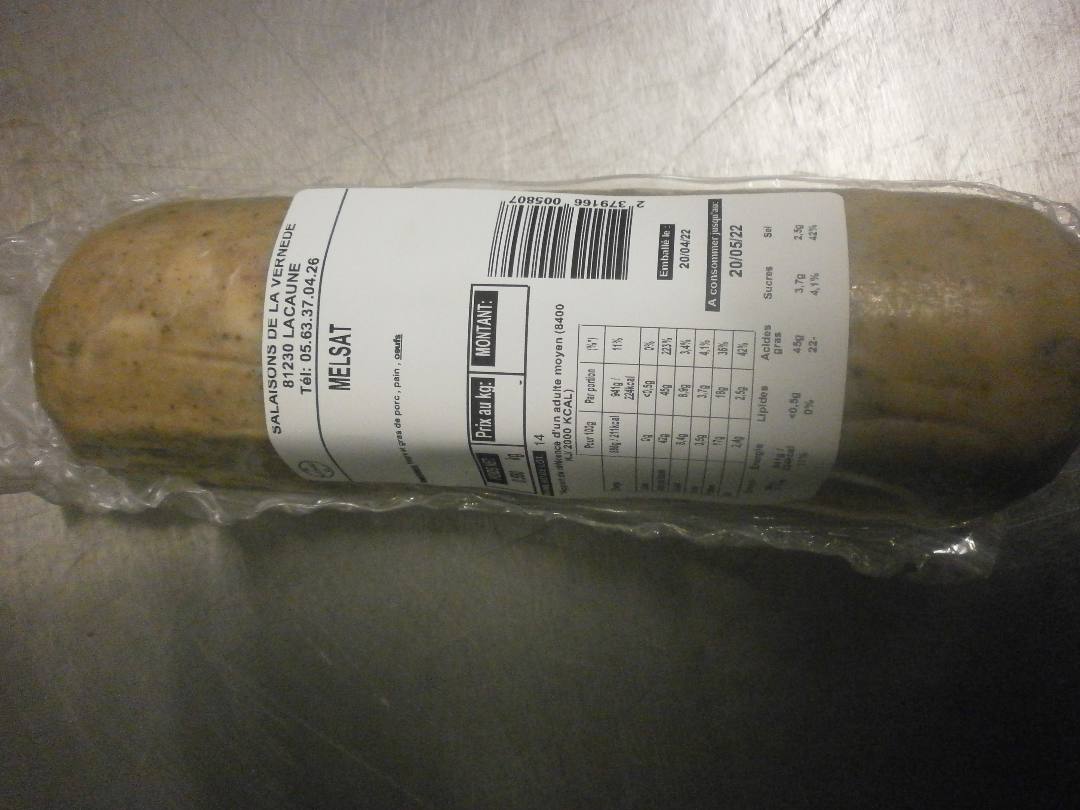 Melsats Salaisons de la Vernede : photo du produit rappelé le 20/04/2022