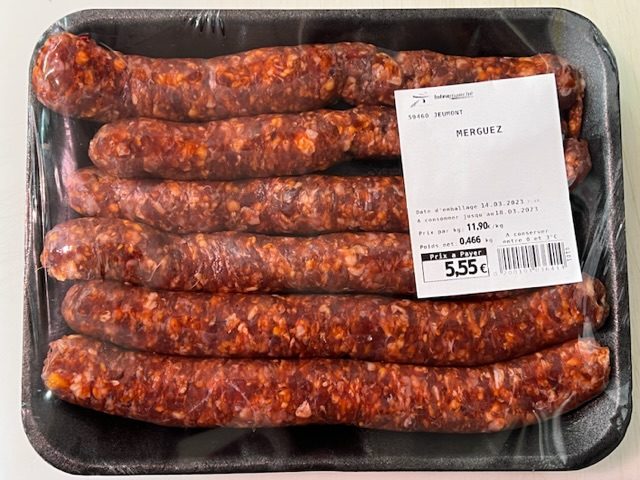 Merguez : photo du produit rappelé le 18/03/2023