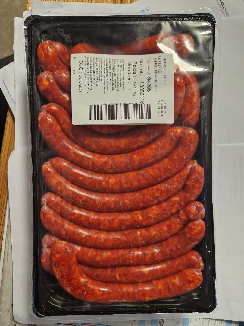 Merguez barquette sous atmosphère Maison Bignalet : photo du produit rappelé le 19/12/2023