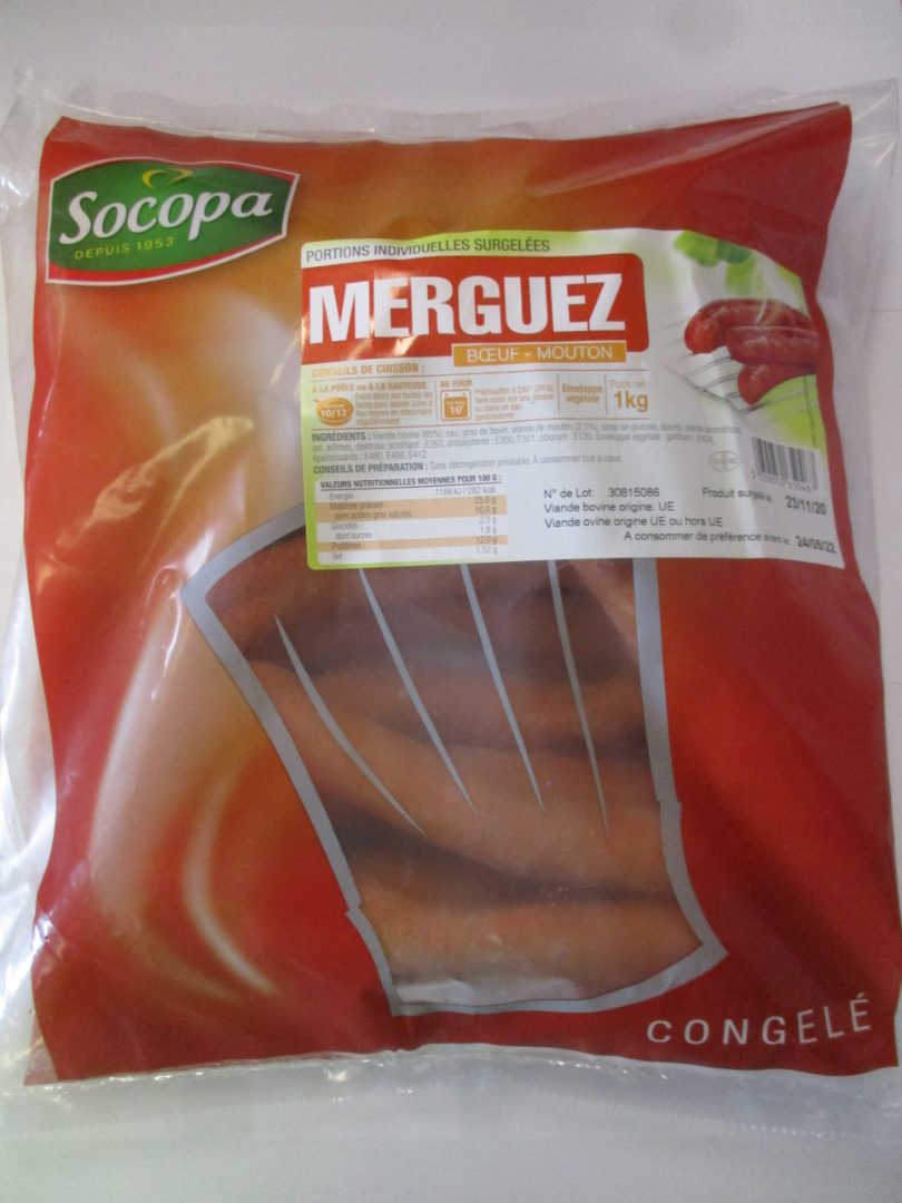 Merguez boeuf/mouton surgelee Socopa : photo du produit rappelé le 09/07/2021