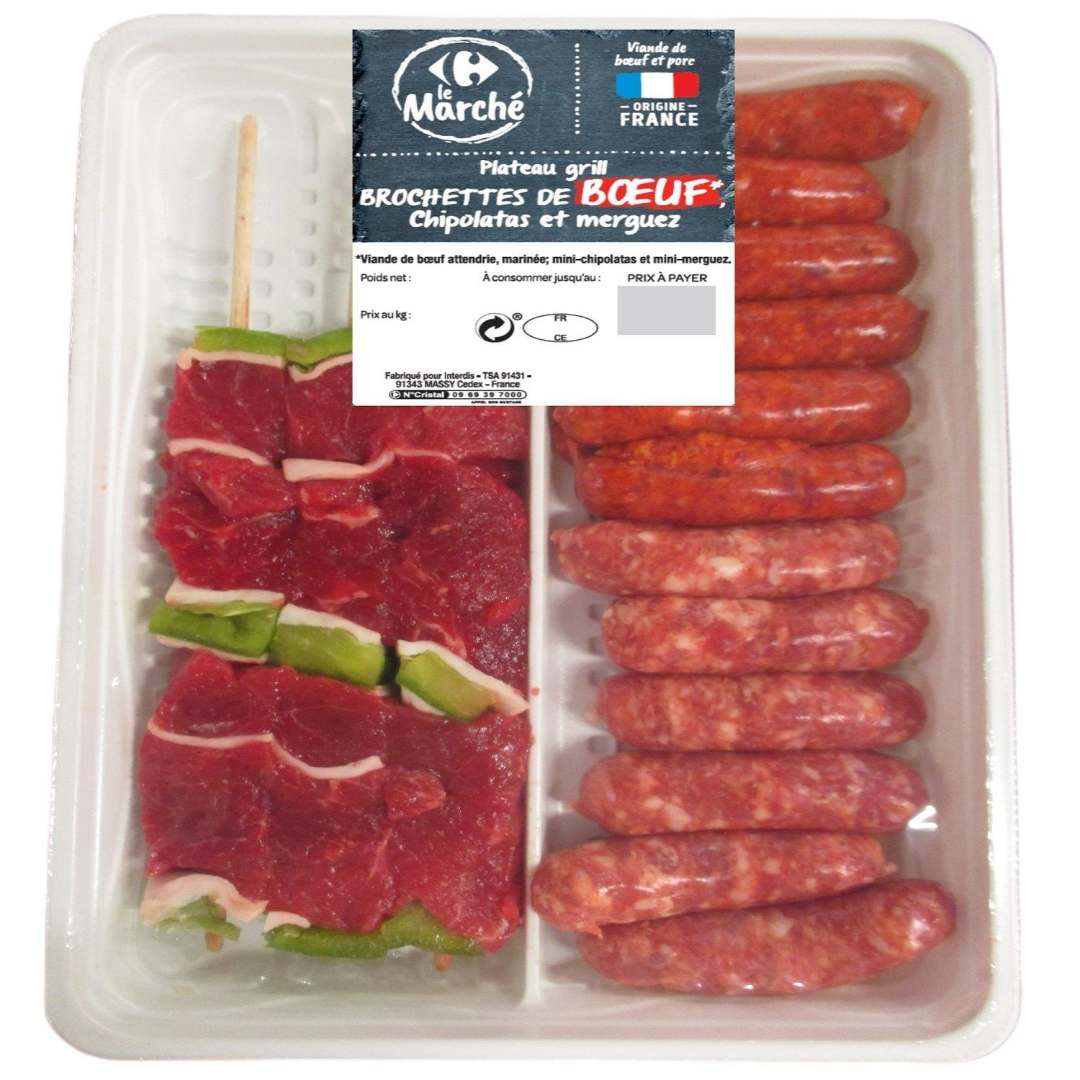 Merguez et plateaux grill Carrefour le Marche : photo 2 sur 3 du produit rappelé le 04/04/2025