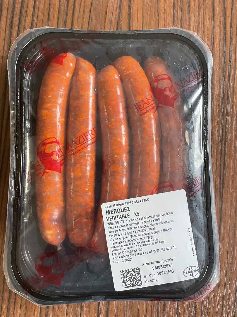 Merguez Jean Maziere : photo du produit rappelé le 30/04/2021