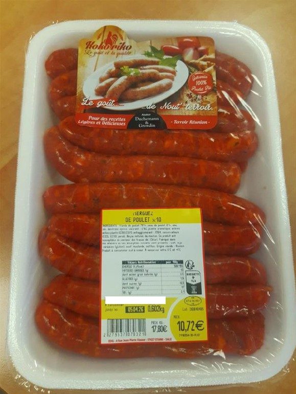 Merguez poulet s/f x10 ko Kokoriko : photo du produit rappelé le 27/03/2026