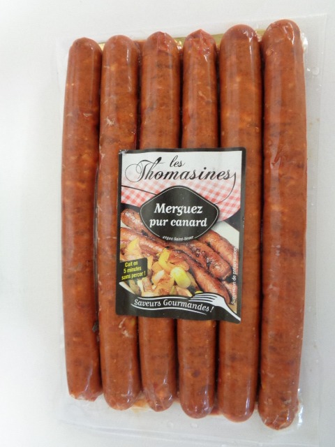 Merguez pur canard Les Thomasines : photo du produit rappelé le 09/06/2022