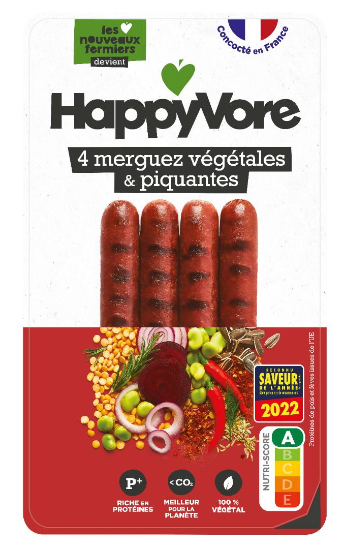 Merguez végétales et gourmandes Happyvore : photo du produit rappelé le 15/02/2023