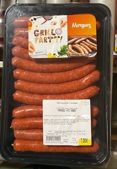 Merguez x12 Grillo Party : photo du produit rappelé le 08/11/2022