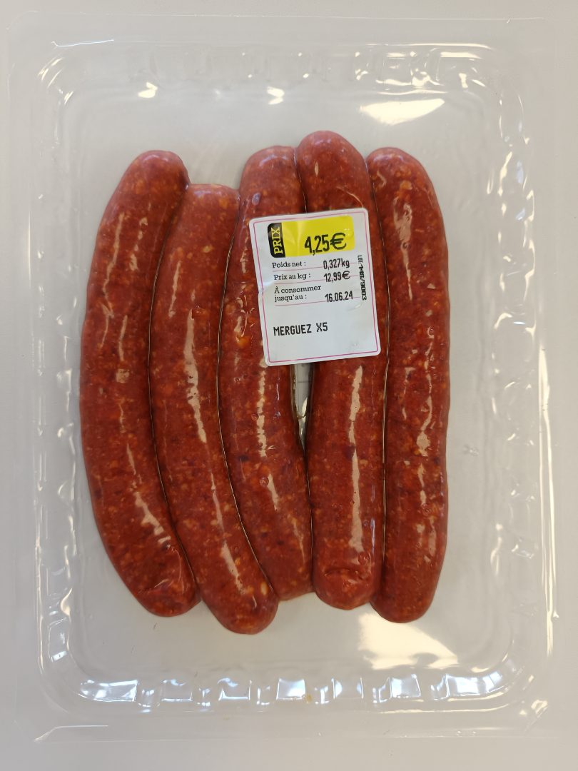 Merguez x5 Affrais : photo du produit rappelé le 31/05/2024