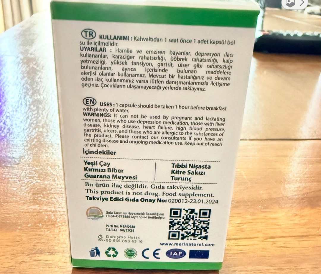 Meri capsule : photo du produit rappelé le 16/10/2025