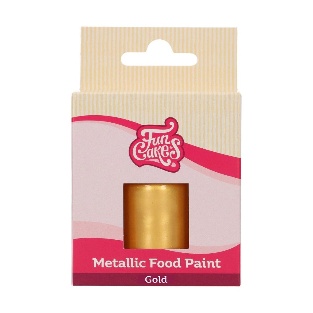 Metallic food paint gold - peinture effet lustrant pour denrées Funcakes : photo du produit rappelé le 03/11/2022