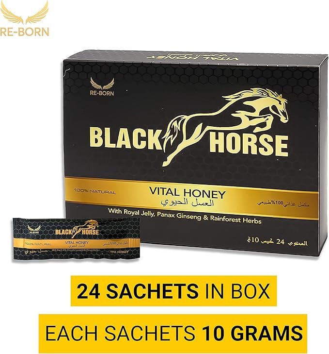 Miel aphrodisiaque black horse vital honey en stick de 10gr : photo du produit rappelé le 17/07/2025