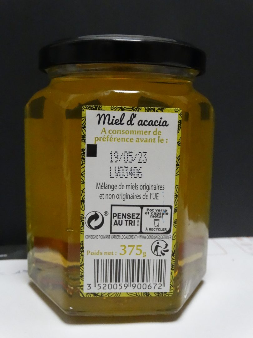 Miel d'acacia 375g Coté Miel : photo 3 sur 3 du produit rappelé le 19/08/2021