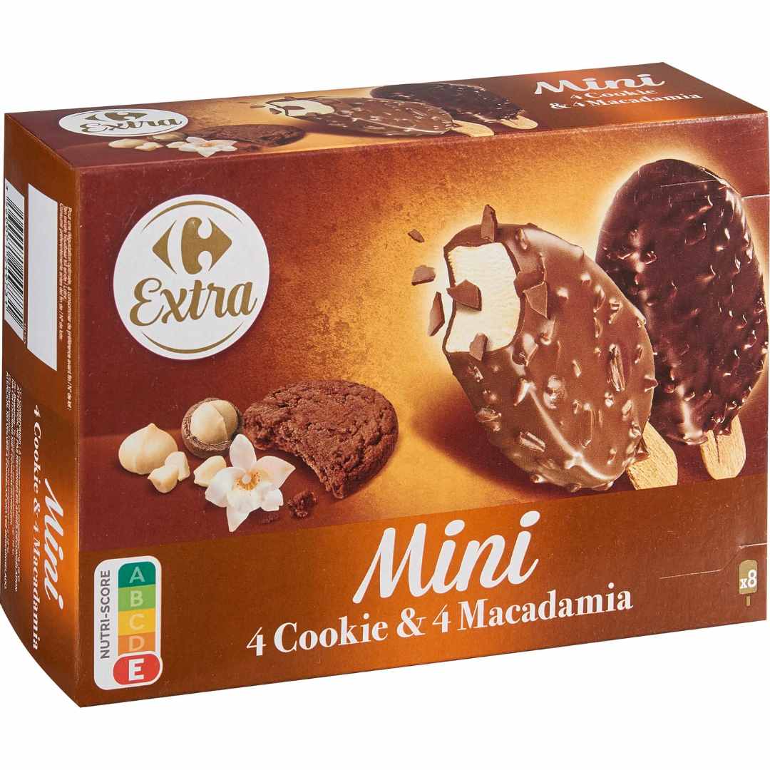 Mini bâtonnets cookie & macadamia x8 Carrefour / Carrefour Extra : photo du produit rappelé le 29/07/2021