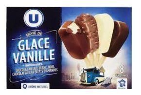 Mini-bâtonnets envie de chocolat u x8 258g : photo du produit rappelé le 03/12/2021